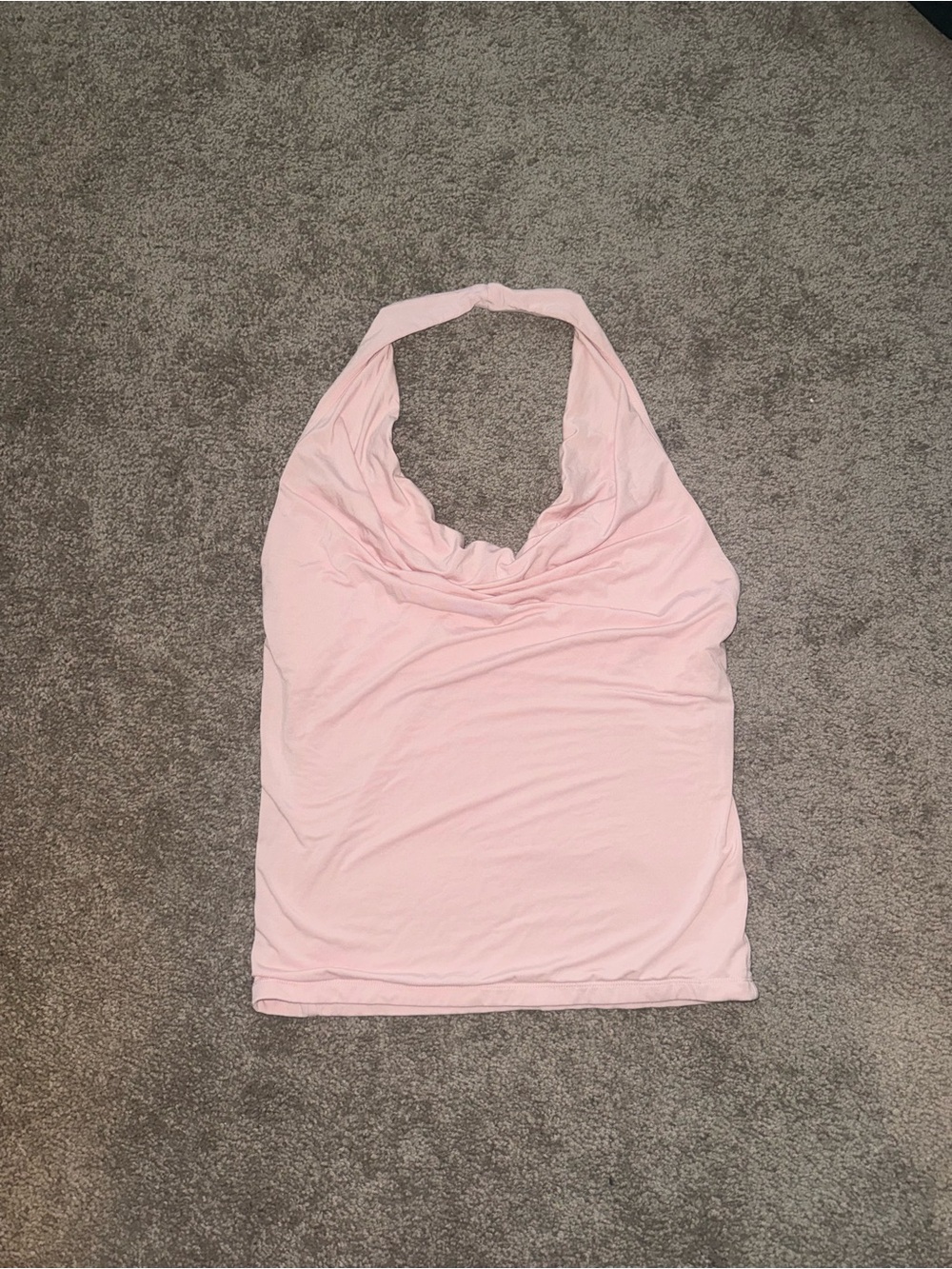 Women's Pink Halter Cowl Neck Tank Top